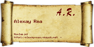 Alexay Rea névjegykártya